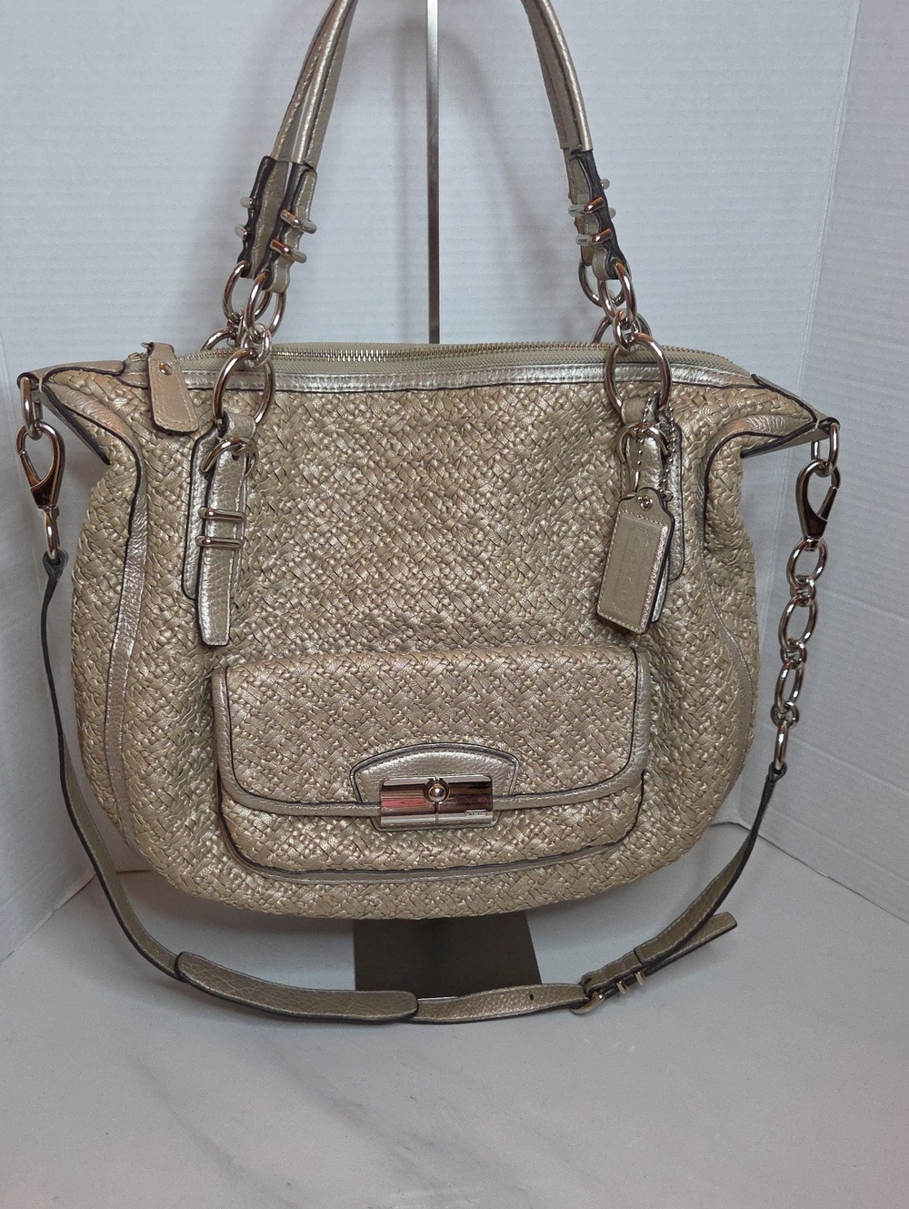 Coach Kristin Woven Metallic Shoulder Bag - Style 19341